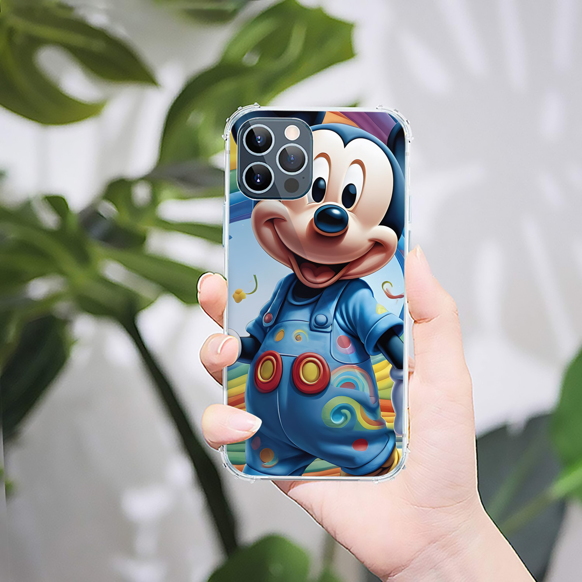 （画像用） ミッキーマウス Mickey Mouse 【iPhone 12シリーズ対応】透明スマホケース（クリアソフトケース）